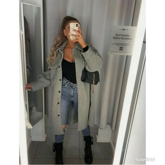 H&M 2020 SHEARLING TEDDY BEAR 🧸 SHACKET - Picture 3 of 16